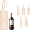 Hell Blues 6-Pack Canvas Wine Carrying Bags with Handles, 100% Cotton Totes Blank Bottle Gift Tote Washable Wine Carrier (13" x 6.5" x 3") view 1