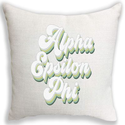 Sorority Shop Alpha Epsilon Phi Pillow Retro Design, 12" x 16" Lumbar Pillow Sorority