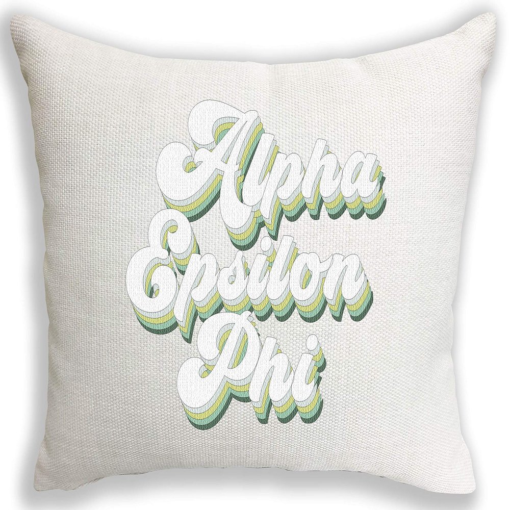 Sorority Shop Alpha Epsilon Phi Pillow Retro Design, 12" x 16" Lumbar Pillow Sorority