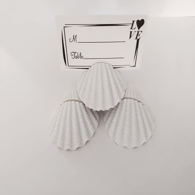 AMERRY 10 Pcs Table Card Holder - White Shell Conch Place Card Holders for Dinner, Wedding, Birthday, Farmhouse Gathering Decorations