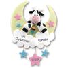 Baby's First Christmas Personalized Baby Ornament, Cow in Moon Personalized Christmas Ornaments, Handmade Polymer Clay Ornaments view 1