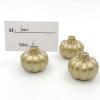AMERRY 10 Pcs Golden Pumpkin Table Card HolderPlace Card Holders, Table Number Holder,Photo Holders for Halloween Thanksgiving, Weddings, Autumn Party (Golden) view 1