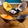 CGF-Barstools Side Chair Faux Leather Dining Chair with Black Metal Feet and Comfortable Backrest, PU Leather, Swivel Lounger Chair, Suitable for Bedroom, Kitchen, Dining Room 6 Colors view 2