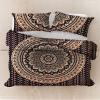 Indian Handmade Hippie Cotton Ethnic Print Bohemian Mandala Ombre Duvet Cover Bedding Donna Comforter Cover Throw Blanket with 2 Pillows Shams (Black Gold Ombre, California King 104*104 Inches) view 1