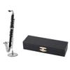 Miniature Bass Clarinet, Black Clarinet Ornament for Dollhouse Music Room Decoration with Case view 2