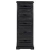 Black Storage 5-Drawer Cabinet Transitional Pine Wood Drawers view 2