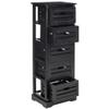 Black Storage 5-Drawer Cabinet Transitional Pine Wood Drawers view 3