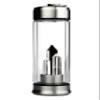 WCOLAS Crystal Water Bottle & Healing Crystal Wands,Energy Polymer Natural Chakra Quartz Stone,Double Glass with Stainless Steel Cover Gem Decor,Sports Yoga Reverse Water Bottle,Unique Collection Gift view 1