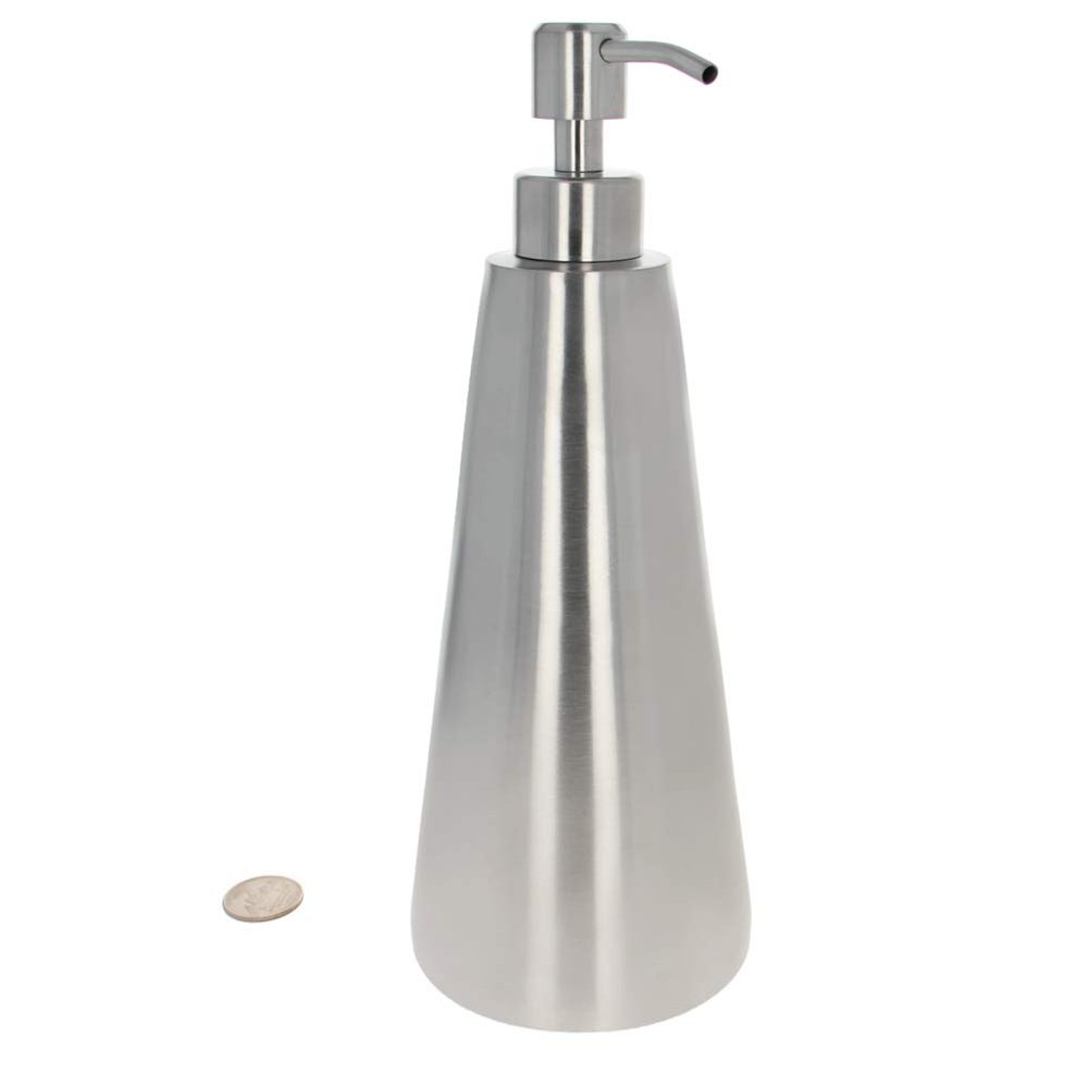 MroMax 1Pcs 27.05oz/800ml 304 Stainless Steel Pump Bottle, Empty Refillable Container Travel Bottle for Kitchen and Bathroom Silver Tone