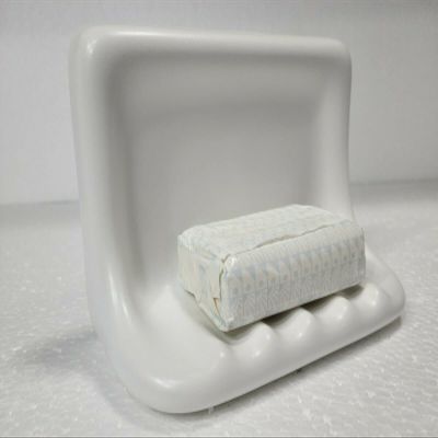 Bright White Matte Ceramic Soap Dish Tray Tile in Daltile Color 0790 Mid Century Modern Retro