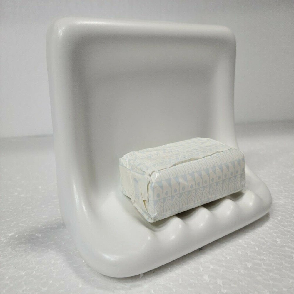 Bright White Matte Ceramic Soap Dish Tray Tile in Daltile Color 0790 Mid Century Modern Retro