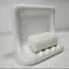 Bright White Matte Ceramic Soap Dish Tray Tile in Daltile Color 0790 Mid Century Modern Retro view 1