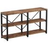 IRONCK Rustic Entryway Console Table, Long Hallway Table 55 in 3-Tier, TV Stand Entertainment Center Media Stand for Living Room, Industrial Style, Vintage Brown view 1