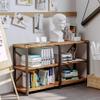 IRONCK Rustic Entryway Console Table, Long Hallway Table 55 in 3-Tier, TV Stand Entertainment Center Media Stand for Living Room, Industrial Style, Vintage Brown view 2