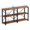 IRONCK Rustic Entryway Console Table, Long Hallway Table 55 in 3-Tier, TV Stand Entertainment Center Media Stand for Living Room, Industrial Style, Vintage Brown view 3