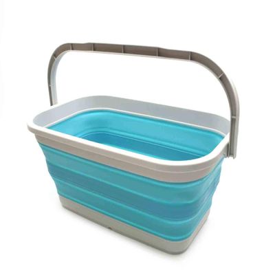 SAMMART 11.6L (3.06 Gallon) Collapsible Rectangular Handy Basket/Bucket (Bright Blue, 1)
