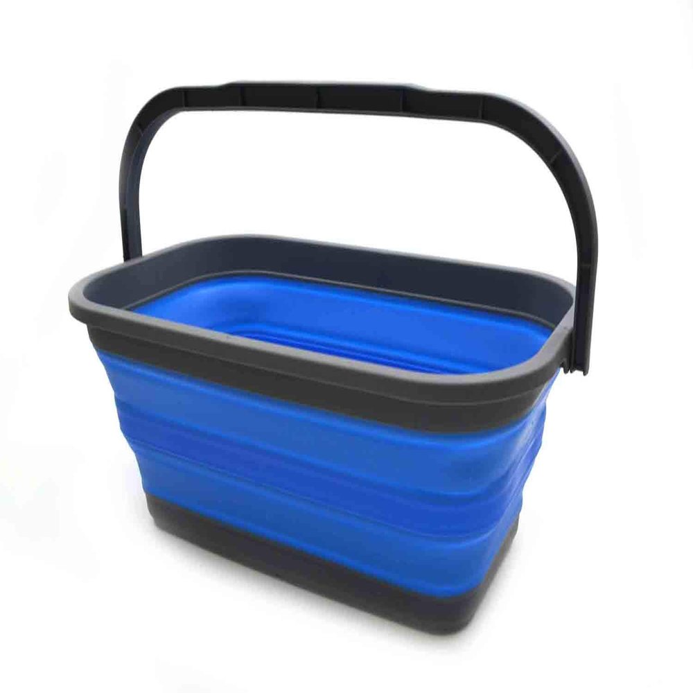 SAMMART 11.6L (3.06 Gallon) Collapsible Rectangular Handy Basket/Bucket (Blue, 1)