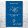 Quadcopter Drone Poster Print, Drone Pilot Gift, Drone Blueprint, Aviation Wall Art, Quadcopter Decor, Aeronautics Art Blueprint (24 inch x 36 inch) view 1