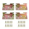 Geesatis Bed Accessories Wood Bed Rail Bracket 4 PCS Bed Rail Hooks Plates Beds Frame Bracket, Bed Rail Fittings, Double Hook Slot Hardware, with Mounting Screws, 3.6" x 2" view 1