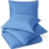 Comfort Bed Store 3 Piece Duvet Set Collection Organic Cotton 800 Thread Count Solid 1 Duvet Cover, 2 Pillow Shams (Navy Blue Queen, Set of 3) view 2