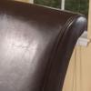28-inch Bonded Leather Swivel Counter Stool Brown Transitional Wood view 2