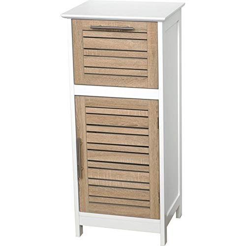 Bathroom Free Standing Storage Floor Cabinet Oak Brown Modern Contemporary MDF Finish Includes Hardware