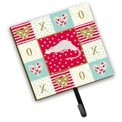 Caroline's Treasures CK5458SH4 Dumbo Sphynx Rat Love Leash or Key Holder, Red, Wall Hooks, Key Hooks Holder, Coat Rack Wall Mount, Coat Hooks, Hooks for Hanging Keys, Towels, Aprons, Leashes,