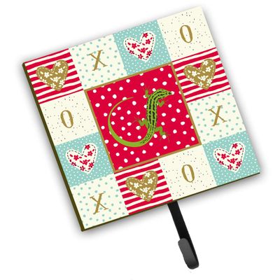 Caroline's Treasures CK5534SH4 Lizard Leash or Key Holder, Red, Wall Hooks, Key Hooks Holder, Coat Rack Wall Mount, Coat Hooks, Hooks for Hanging Keys, Towels, Aprons, Leashes,