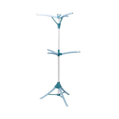 Folding Pole Drying Rack Six-arm Hanging Rod Triangle Bracket Portable Drying Rack Clothes hat Bag Storage Rack Indoor and Outdoor (Color : Green)