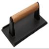 [2 PACK] Rectangle Grill Press with Wooden Handle 9 x 5 inches - Heavy Duty, Bacon Press, Burger Press, Panini Press, Meat Press - Ideal Cast Iron Press for Kitchen & Grill view 1