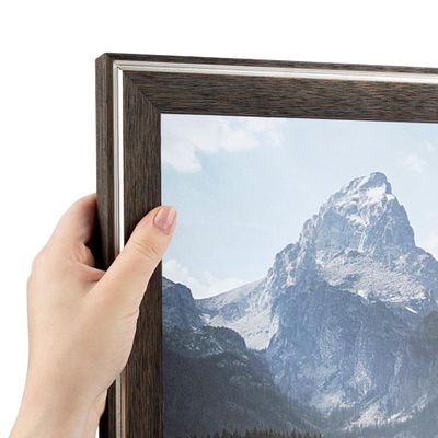 ArtToFrames 6x31 Inch Gray Picture Frame, This 1.25 Inch Custom Wood Poster Frame is Contrast Grey - Comes with Economy Acrylic and Corrugated Backing (2WOMD11217-6x31)