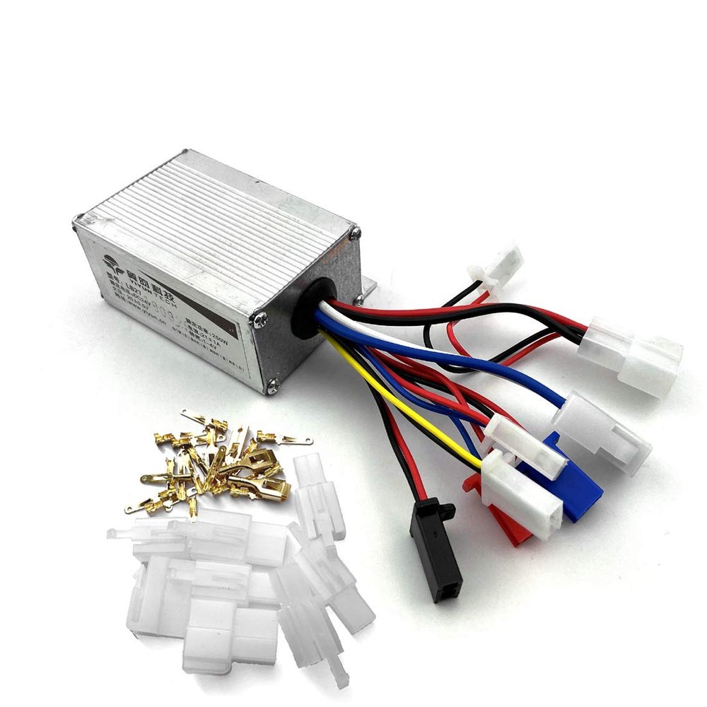 L-faster 24V 250W Brushed Controller with Paired Connectors Terminal for Electric Bike Chain Drive Motor Kit Replacement