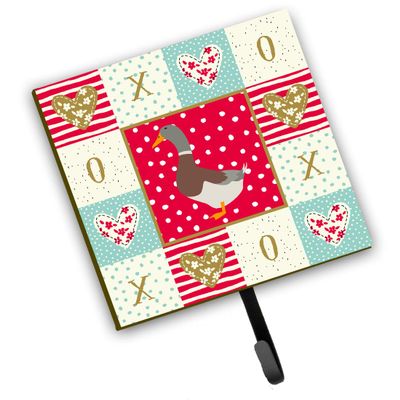 Caroline's Treasures CK5290SH4 Saxony Sachsenente Duck Love Leash or Key Holder, Red, Wall Hooks, Key Hooks Holder, Coat Rack Wall Mount, Coat Hooks, Hooks for Hanging Keys, Towels, Aprons, Leashes,