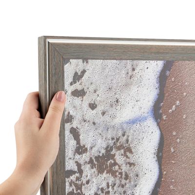 ArtToFrames 5x27 Inch Gray Picture Frame, This 1.25 Inch Custom Wood Poster Frame is Contrast Light Grey - Comes with Economy Acrylic and Corrugated Backing (2WOMD11215-5x27)