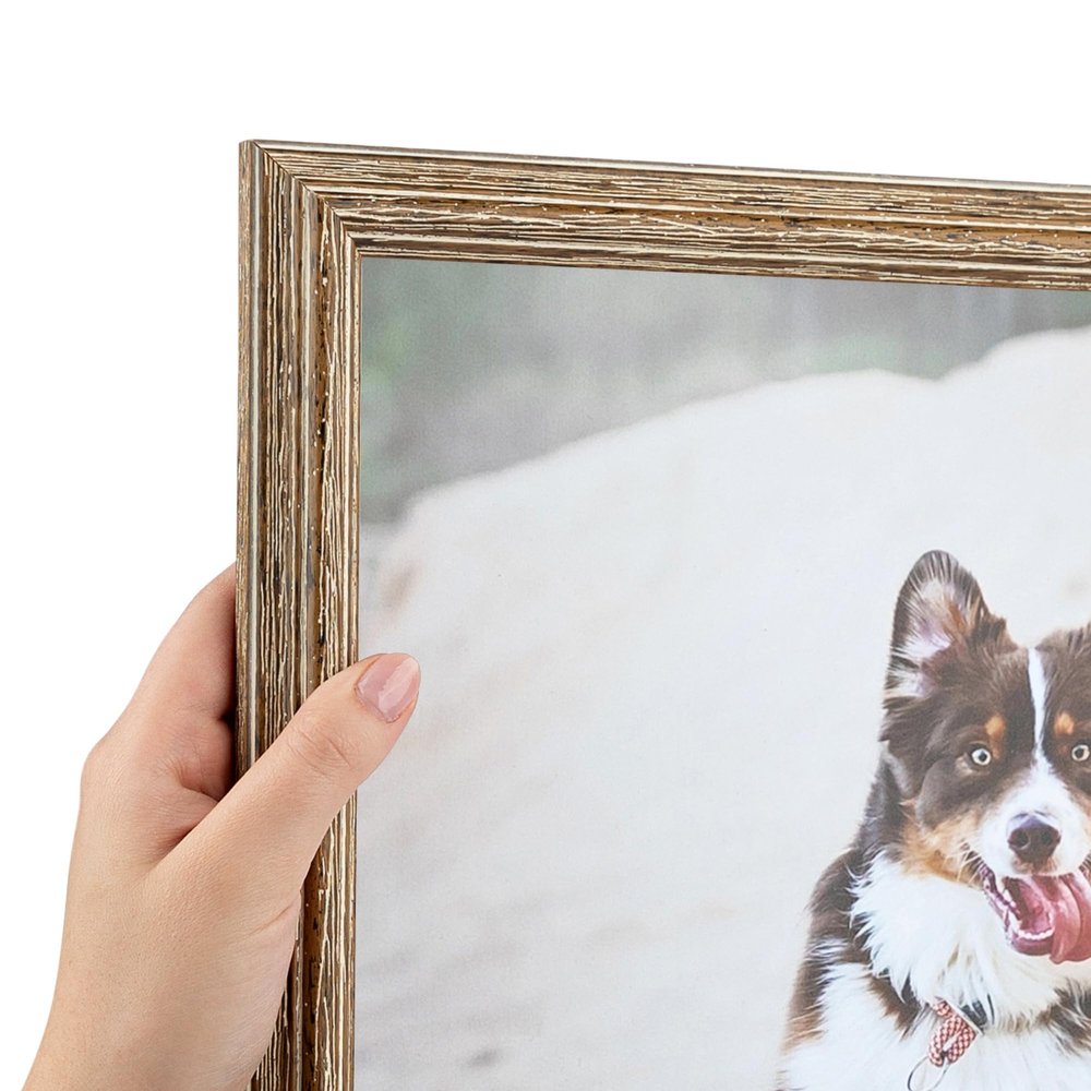 ArtToFrames 6x34 Inch Brown Picture Frame, This 1.11 Inch Custom Wood Poster Frame is Brown - Comes with Economy Acrylic and Corrugated Backing (2WOMD6596-6x34)