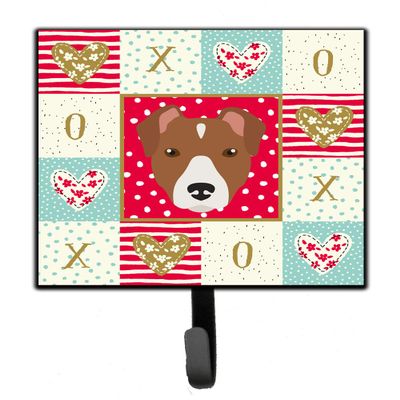 Caroline's Treasures CK5232SH4 Rat Terrier Love Leash or Key Holder, Red, Wall Hooks, Key Hooks Holder, Coat Rack Wall Mount, Coat Hooks, Hooks for Hanging Keys, Towels, Aprons, Leashes,