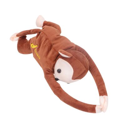 Monkey Tissue Box Car Tissue Holder Car Back Seat Headrest Hanging Cute Case Organizer for Truck Decoration (Coffee)
