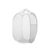 Jkhome Square Pop Up Laundry Mesh Hamper Collapsible Dirty Clothes Sorter Basket Bag Home, Foldable, Mesh, Durable Handles, Holds 2 Loads (1, White) view 1