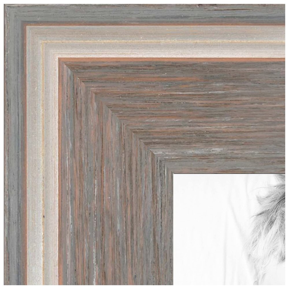 ArtToFrames 6x14 Inch Gray Picture Frame, This 1.25 Inch Custom Wood Poster Frame is Contrast Light Grey - Comes with Regular Glass and Corrugated Backing (2WOMD11215-6x14)