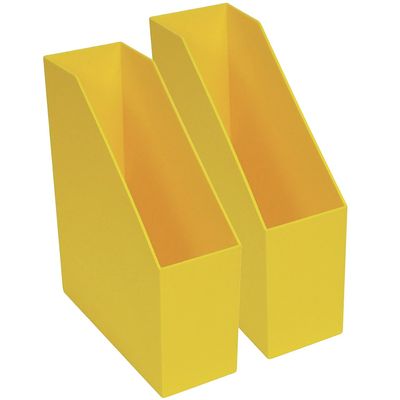 Romanoff ROM77703-2 Plastic Magazine File, 9.5-Inch x 3.5-Inch x 11.5-Inch, Yellow, Pack of 2