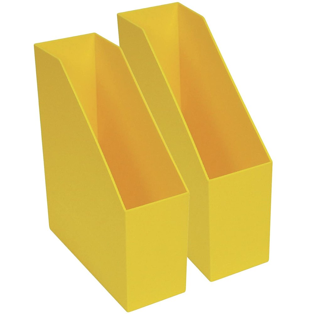 Romanoff ROM77703-2 Plastic Magazine File, 9.5-Inch x 3.5-Inch x 11.5-Inch, Yellow, Pack of 2