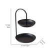 Besttimes Two Tired Makeup Jewelry Organizer Tray Bathroom Home Decorative Metal Vanity Tray(Black) view 2