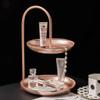Besttimes Two Tiered Jewelry Tray,Cosmetic Storage Organizer,Bathroom Organizer Holder (Rose Gold) view 3