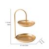 Besttimes Decorative 2 Tire Cosmetic Storage Tray Makeup Organizer Multi-Function Metal Storage Jewelry Organizer (Gold) view 2