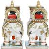 Exotic India Pair of Royal Elephant Palki, Multicolor view 4