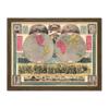 Artery8 Map Phelps 1852 World One View Statistical Artwork Framed Wall Art Print 18X24 Inch view 1
