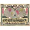 Artery8 Map Phelps 1852 World One View Statistical Large XL Wall Art Canvas Print view 1