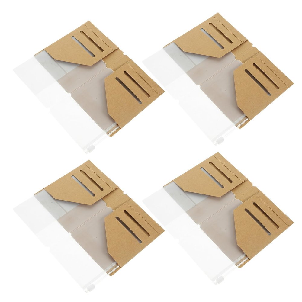Kraft Travel Card Holder 4PCS Passport Organizer Casual Travel Card Holder for Pocket Size Notebook Men Women
