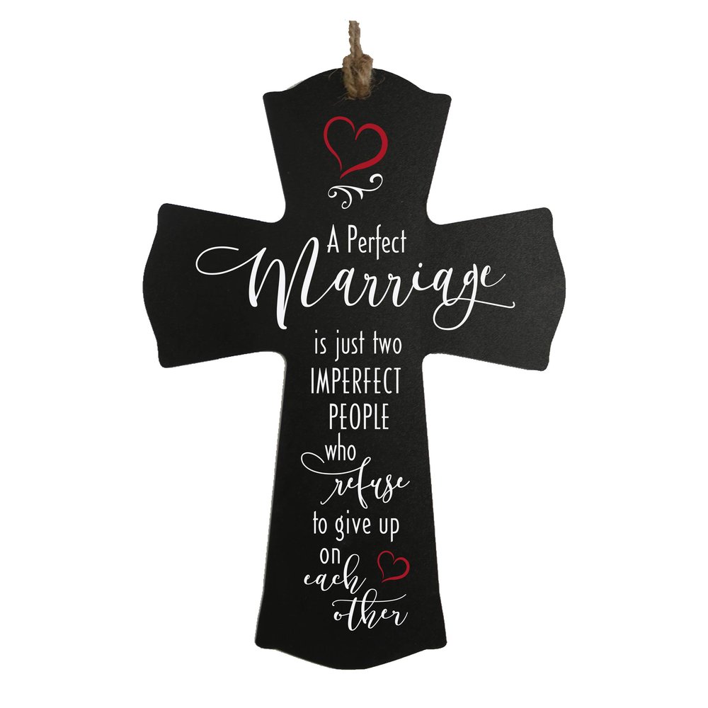 LifeSong Milestones Wedding Anniversary for Husband Wife - New Couple Home Wall Cross For Wedding Day Celebration - 8.5 x 11 A Perfect Marriage (Black)