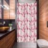 Ambesonne Floral Stall Shower Curtain, Chinese Plum Patterns Spring Blossoms Motifs with Buds Natural Art, Fabric Bathroom Decor Set with Hooks, 54" W x 78", Pale Pink Pastel Pink view 2